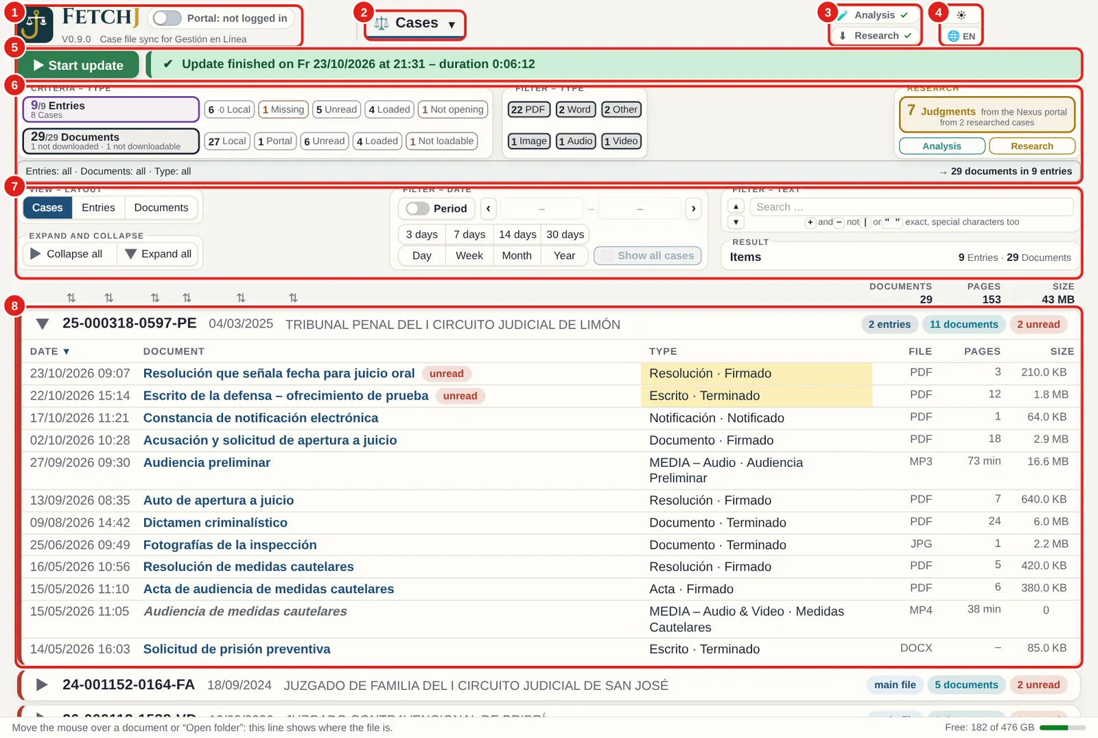 Your case files, complete and up to date
